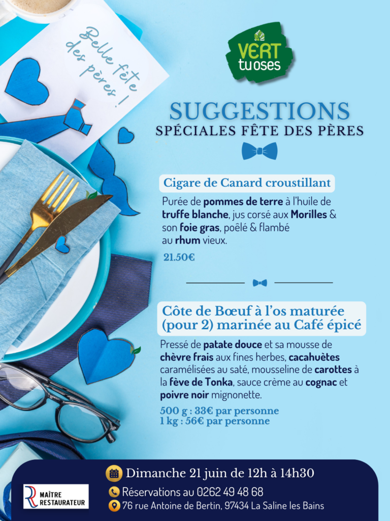 menu de la fête des pères