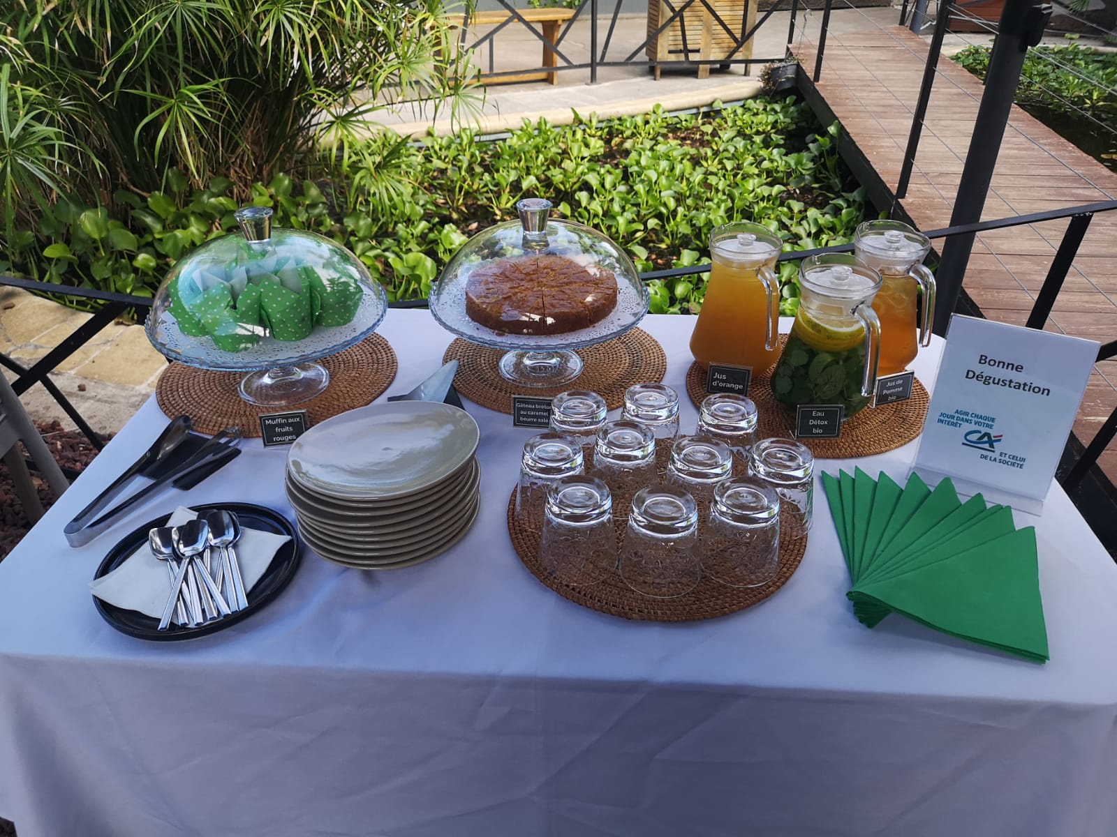 Jus et petit-déjeuner gourmet séminaire Vert Tu Oses