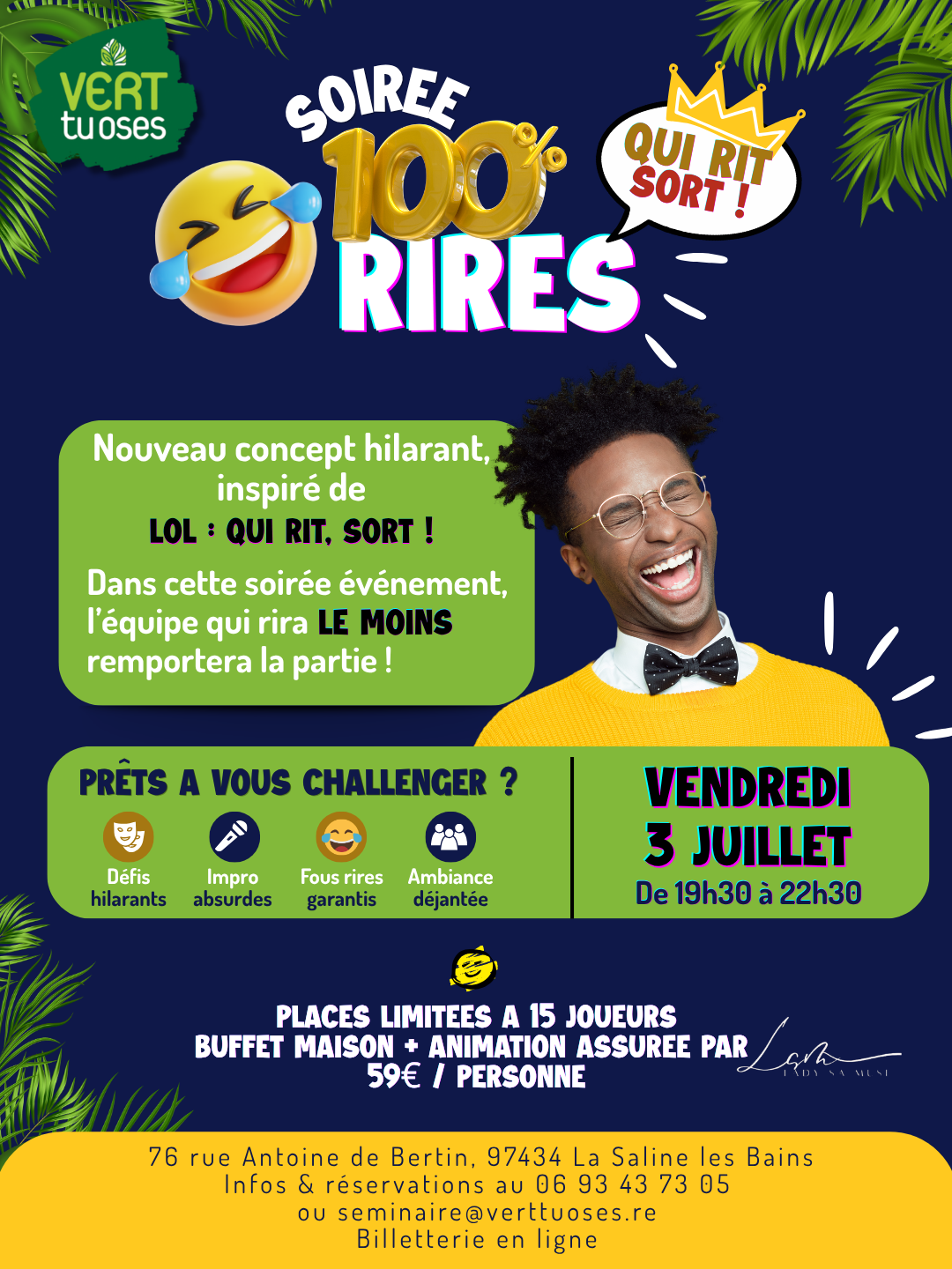 Soirée 100% Rires Qui Rit Sort Vert Tu Oses Prochainement