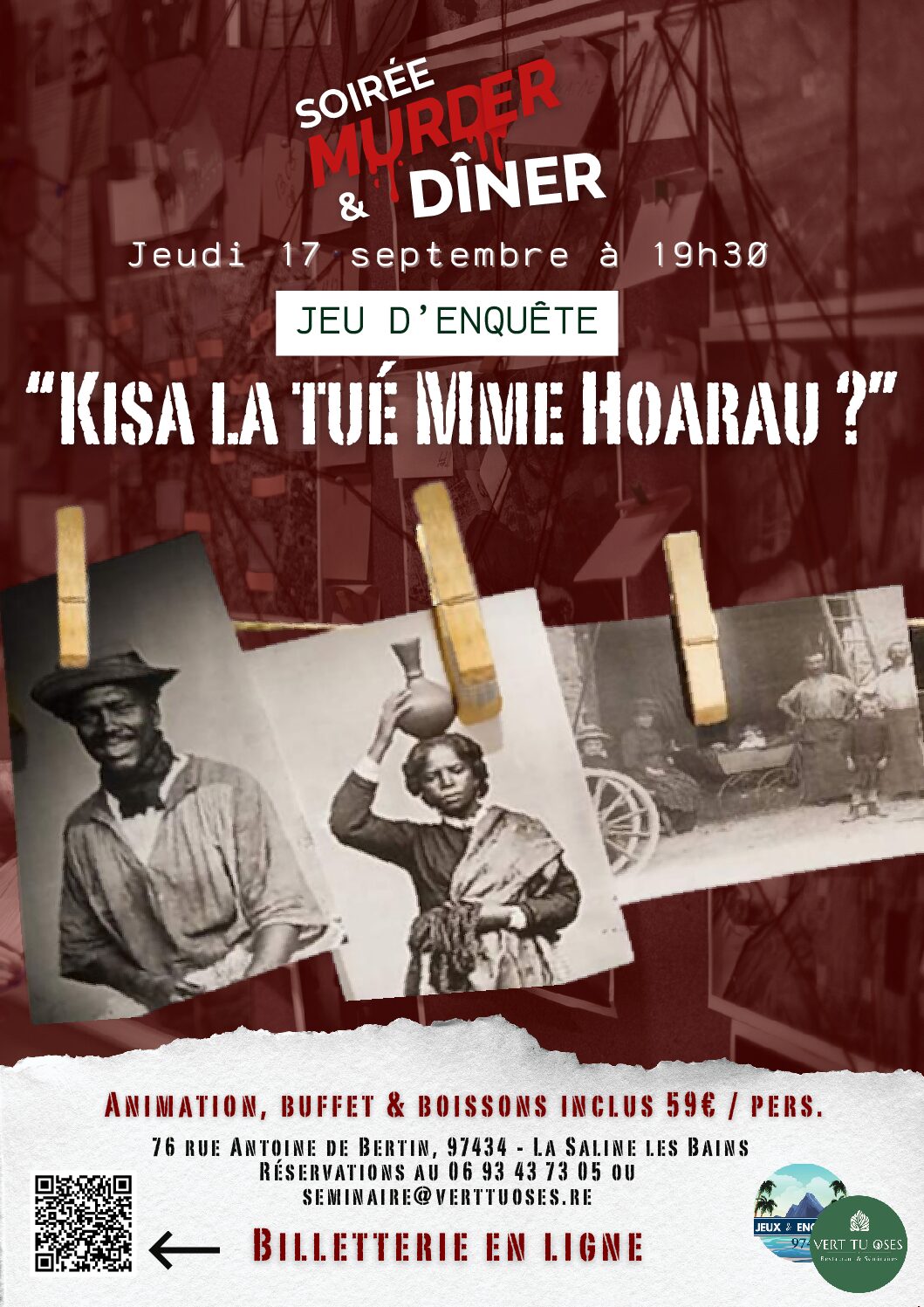 Murder Dîner Kisa la tué Mme Hoarau — Vert Tu Oses La Réunion